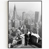 Stampa del Chrysler Building, poster vintage di New York City, poster vintage estetico, foto stampabile in bianco e nero, regalo per coppie in viaggio