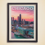 Skyline colorato di Chicago | Poster