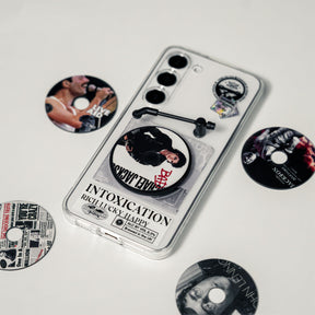 Rotating Vinyl iPhone Case, UNIQUE Music Lover Gift, 90s Nostalgia Gift, DIY Vinyl Custom, Retro CD, Vintage Phone case, Personalized Disk