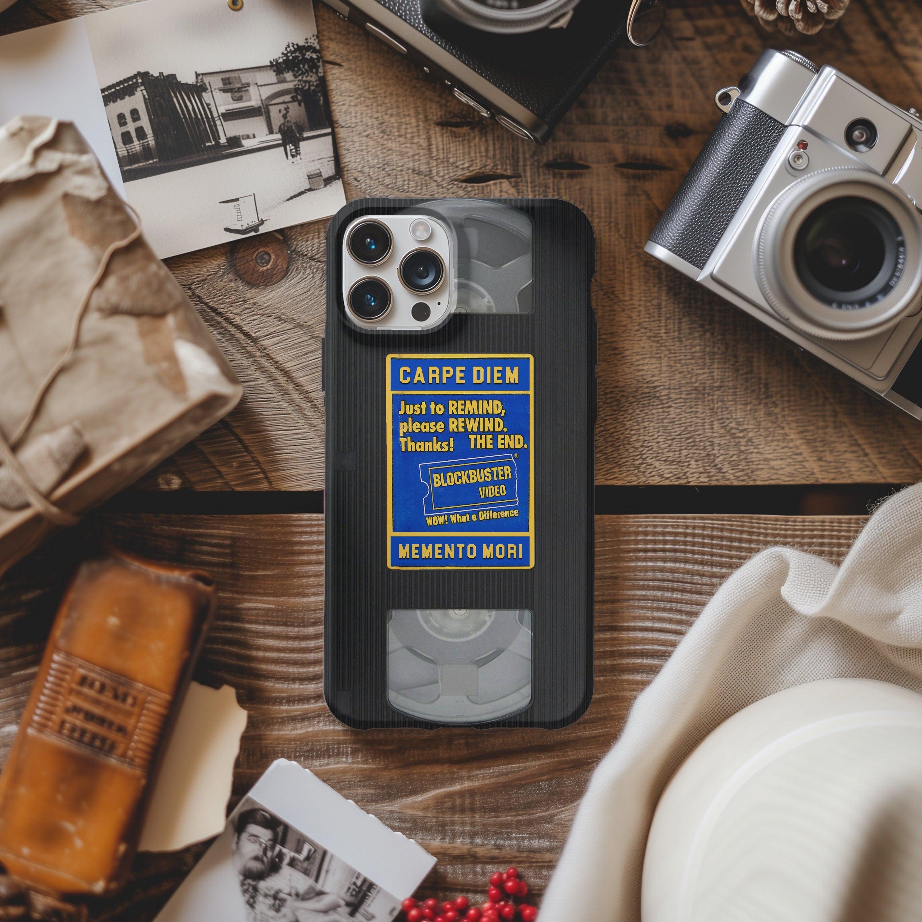 Memento Mori VHS Cassette Tape, Blockbuster Video Phone Case, Retro iPhone Cover, Stoic Quote, Motivational Movie Art, 90s Nostalgia Gift